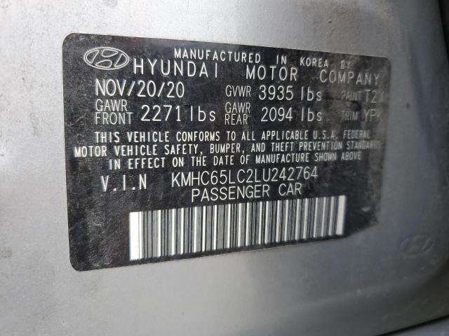 2020 HYUNDAI IONIQ BLUE - KMHC65LC2LU242764