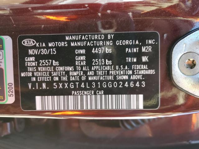 5XXGT4L31GG024643 KIA Optima Lx