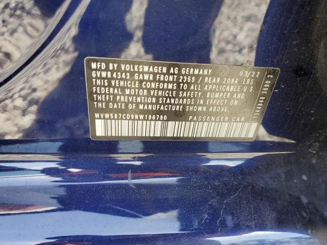 2022 VOLKSWAGEN GTI AUTOBA - WVW587CD9NW196790