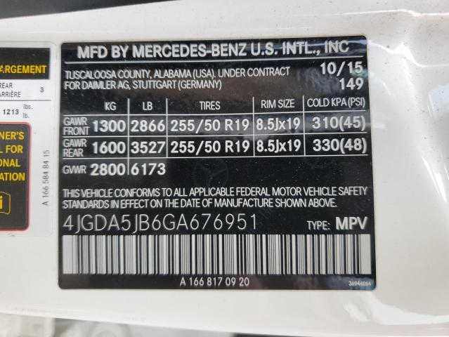 4JGDA5JB6GA676951 Mercedes-Benz GLE 350