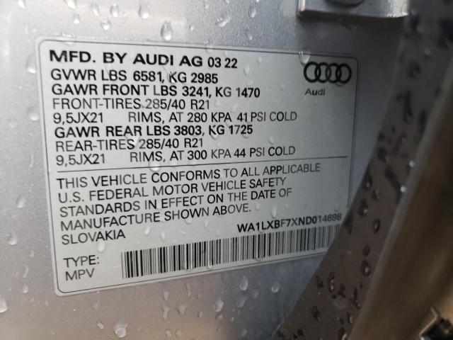 WA1LXBF7XND014698 2022 AUDI Q7, photo no. 12