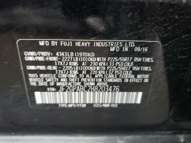 JF2GPABC2H8203476 Subaru Crosstrek Premium