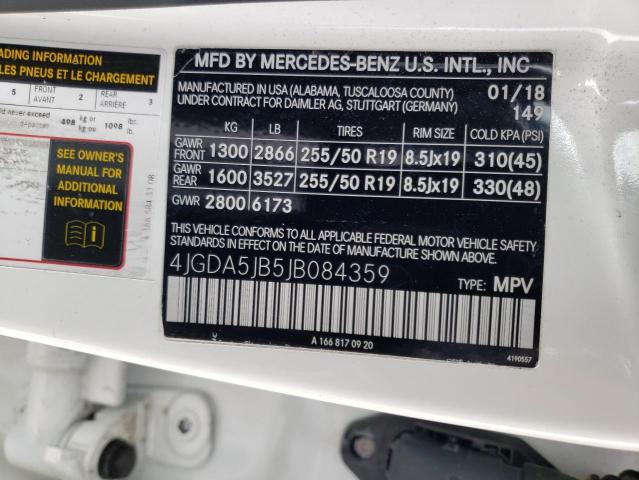 4JGDA5JB5JB084359 Mercedes-Benz GLE 350
