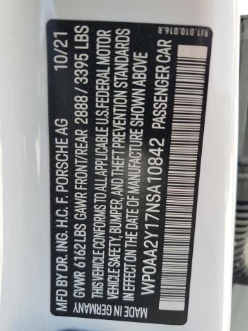2022 PORSCHE TAYCAN - WP0AA2Y17NSA10842