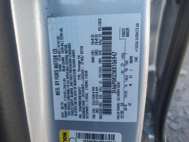 3FA6P0RU3KR106947 Ford Fusion Titanium