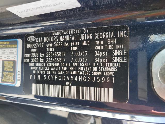 5XYPGDA54HG335991 KIA SORENTO LX