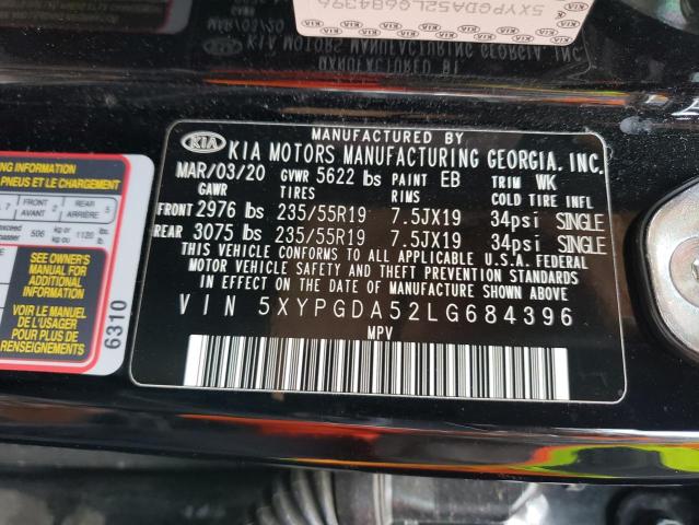 5XYPGDA52LG684396 KIA SORENTO S