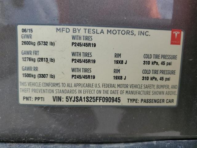 2015 TESLA MODEL S 70 5YJSA1S25FF090945