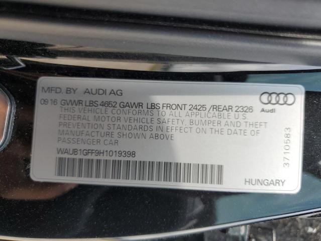 2017 AUDI S3 PREMIUM - WAUB1GFF9H1019398