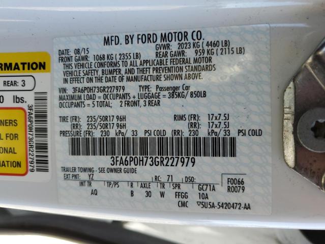 3FA6P0H73GR227979 Ford FUSION SE