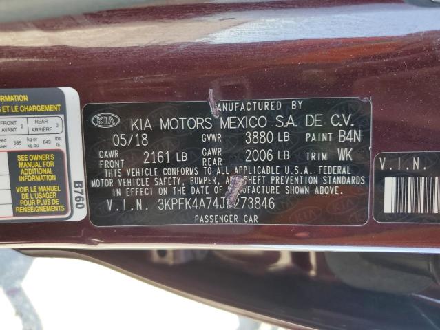 3KPFK4A74JE273846 KIA FORTE LX