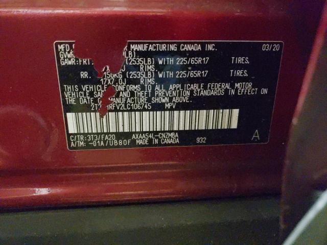 2020 TOYOTA RAV4 XLE - 2T3P1RFV2LC106745