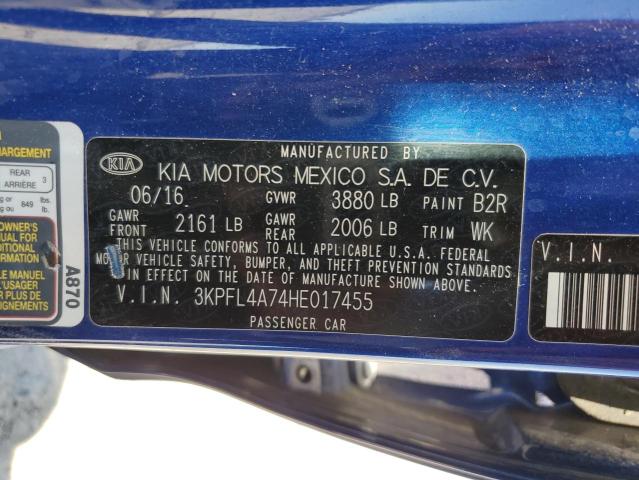 3KPFL4A74HE017455 KIA FORTE LX