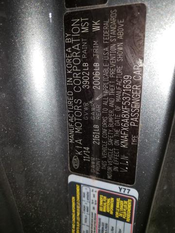 KNAFX6A8XF5371639 KIA FORTE EX
