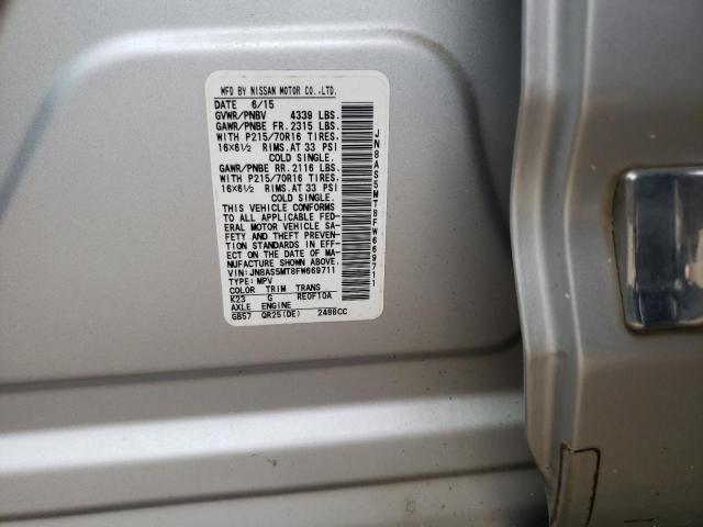 JN8AS5MT8FW669711 Nissan Rogue Select S