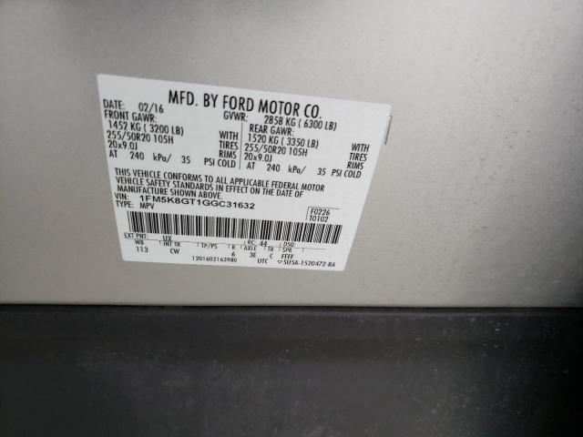 2016 FORD EXPLORER S - 1FM5K8GT1GGC31632