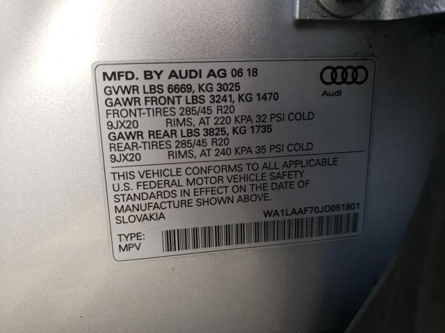 VIN WA1LAAF70JD051801 2018 Audi Q7, Premium Plus no.13