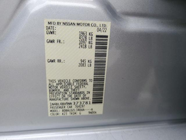 1N4BL4BV9NN373781 Nissan ALTIMA S