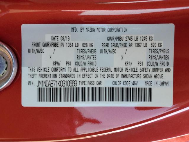 JM1NDAB71K0310669 Mazda Mx-5 Miata Sport