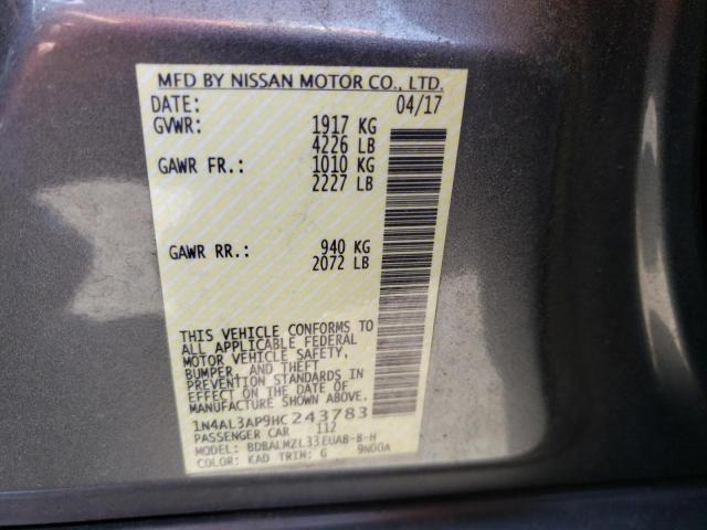 2017 NISSAN ALTIMA 2.5 - 1N4AL3AP9HC243783