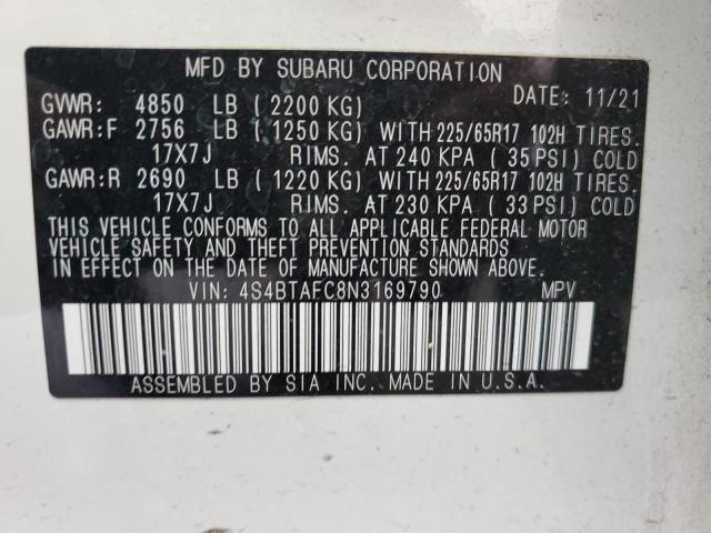 4S4BTAFC8N3169790 Subaru Outback Premium