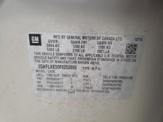 2GKFLXE30F6250890 GMC Terrain Slt