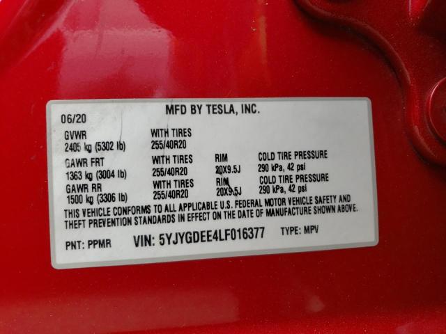 5YJYGDEE4LF016377 Tesla Model Y