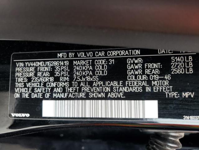 YV440MDJ1G2861419 Volvo Xc60 T5