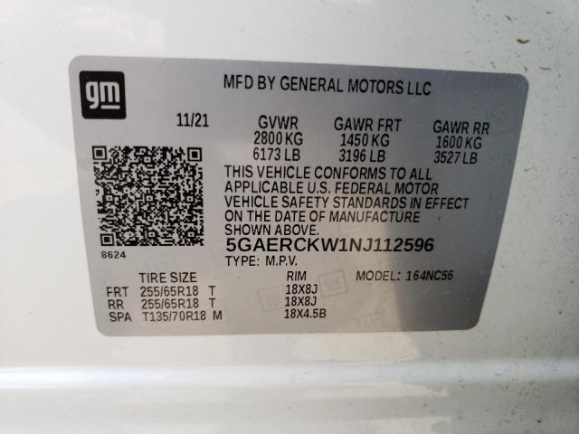 2022 BUICK ENCLAVE PR - 5GAERCKW1NJ112596