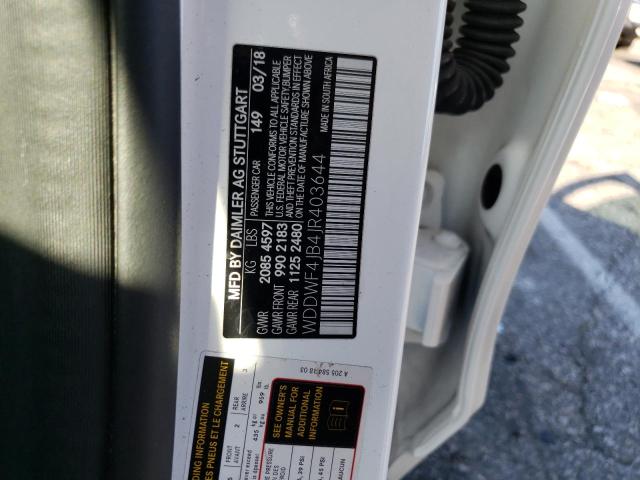 WDDWF4JB4JR403644 Mercedes-Benz C 300