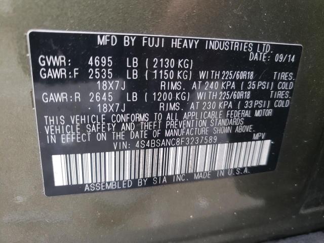 4S4BSANC8F3237589 Subaru Outback 2.5i Limited
