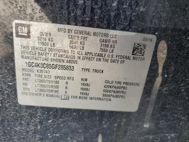 2016 CHEVROLET 2500 HD 1GC4K0C85GF285833