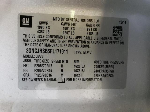 2015 CHEVROLET TRAX LT - 3GNCJRSB5FL171911