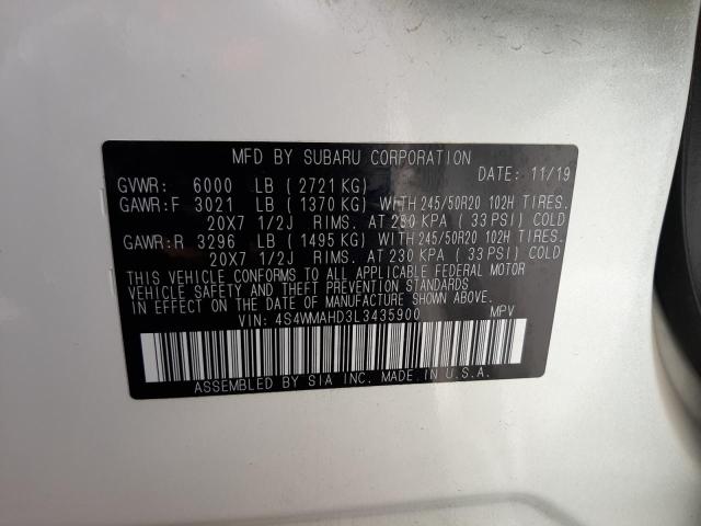 4S4WMAHD3L3435900 Subaru Ascent Premium