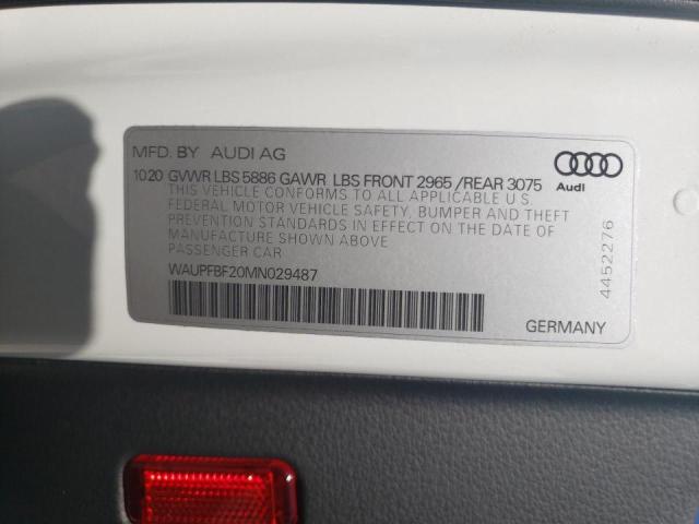 2021 AUDI S7 PREMIUM WAUPFBF20MN029487