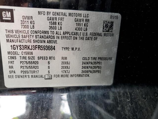1GYS3RKJ3FR593684 Cadillac ESCALADE ESV