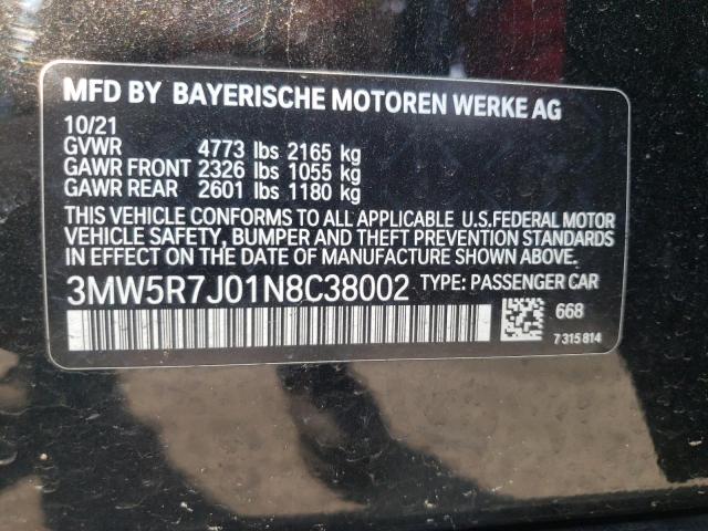 3MW5R7J01N8C38002 BMW 3 Series 330XI 12