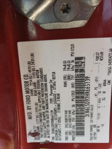 3LN6L5D92HR665139 Lincoln MKZ SELECT