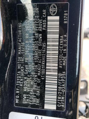 4T1BD1FK6HU216785 Toyota CAMRY HYBRID