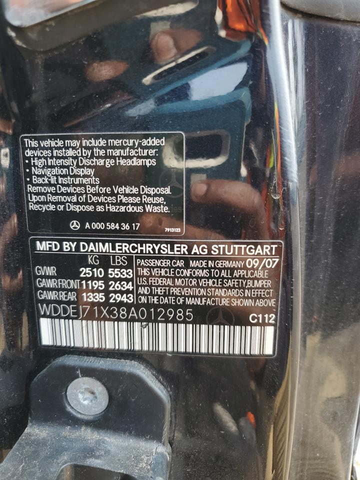 WDDEJ71X38A012985 2008 Mercedes-Benz Cl 550