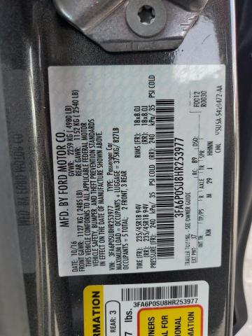 3FA6P0SU8HR253977 2017 FORD FUSION, photo no. 12