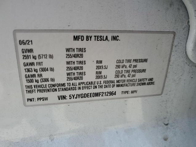 5YJYGDEE0MF212964 Tesla Model Y