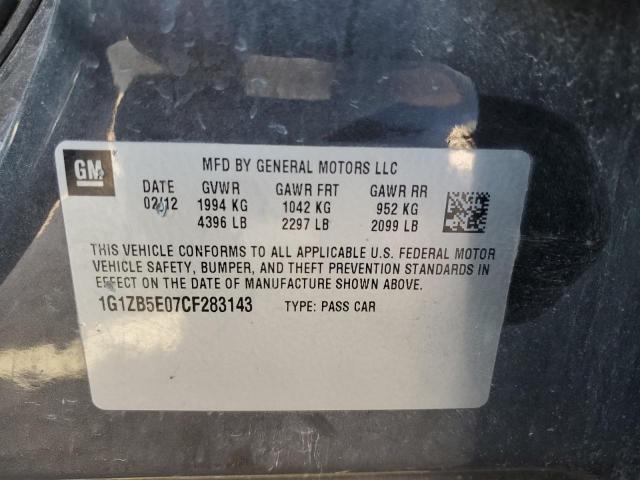 1G1ZB5E07CF283143, 2012 Chevrolet Malibu Ls on Copart