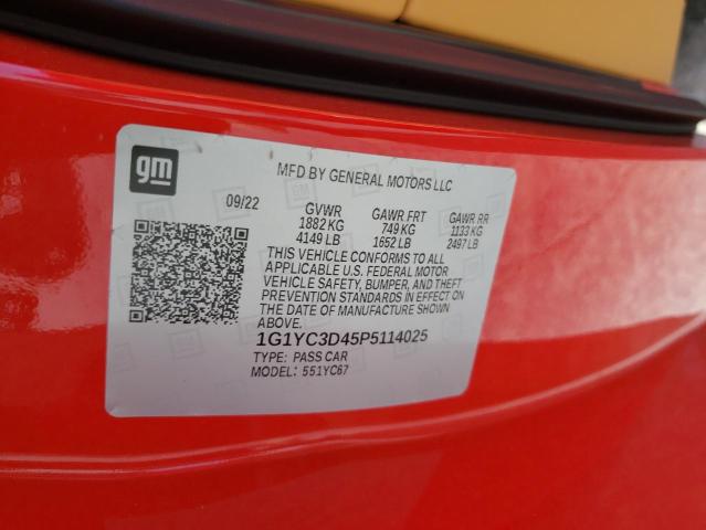 2023 CHEVROLET CORVETTE S - 1G1YC3D45P5114025