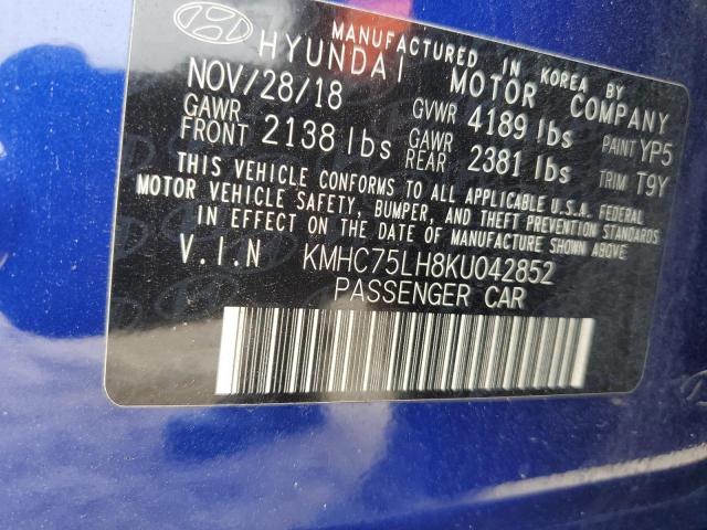 2019 HYUNDAI IONIQ - KMHC75LH8KU042852