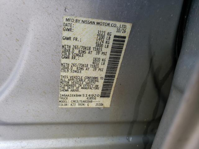 1N6AA1EK6HN514920 Nissan TITAN S