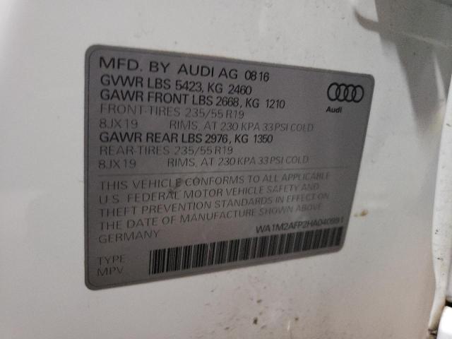 VIN WA1M2AFP2HA040991 2017 Audi Q5, Premium Plus no.12