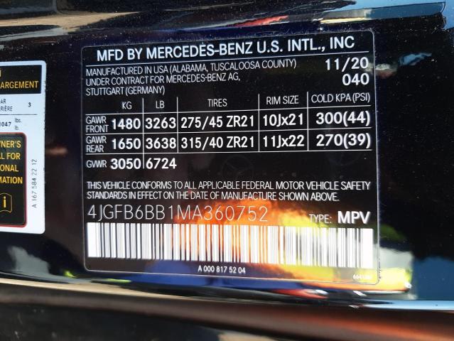 4JGFB6BB1MA360752 Mercedes-Benz Gle Amg 53 4matic