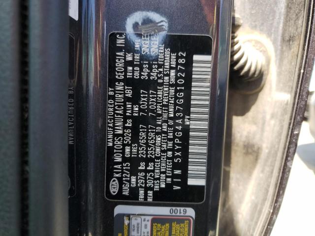 5XYPG4A37GG102782 KIA SORENTO LX