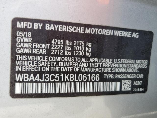 2019 BMW 430XI GRAN - WBA4J3C51KBL06166